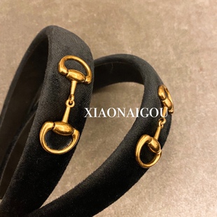 马蹄扣牛仔发箍女夏季 vintage简约海绵高颅顶 外出高级感复古法式