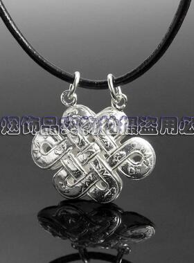 S925纯银中国结连接片吊坠