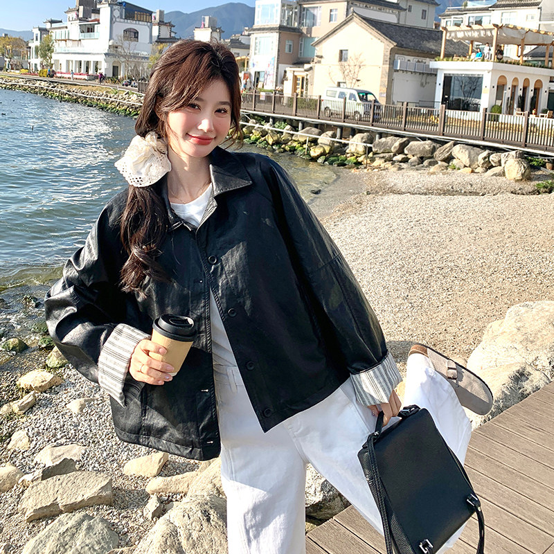 黑色皮衣外套女春秋2025新款短外套