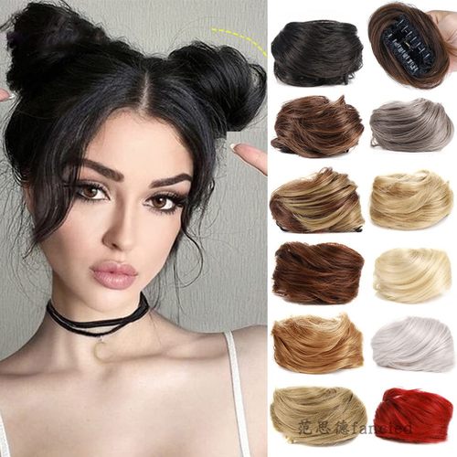 Cat Ears Hair Bun 假发发包丸子头头饰抓夹女2023新款猫耳朵发苞