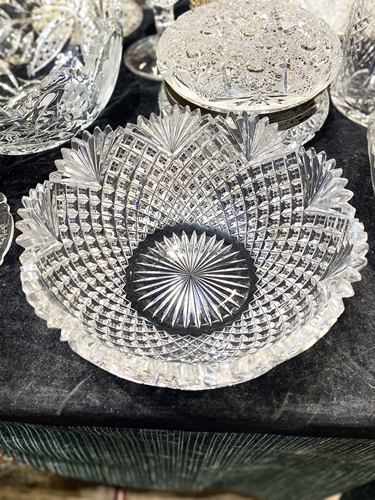 美辉满工切割钻石水晶果碗