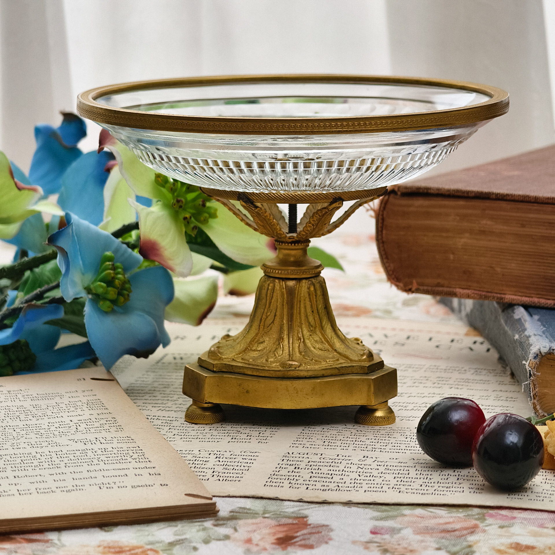 宫廷风手工铜鎏金果盘