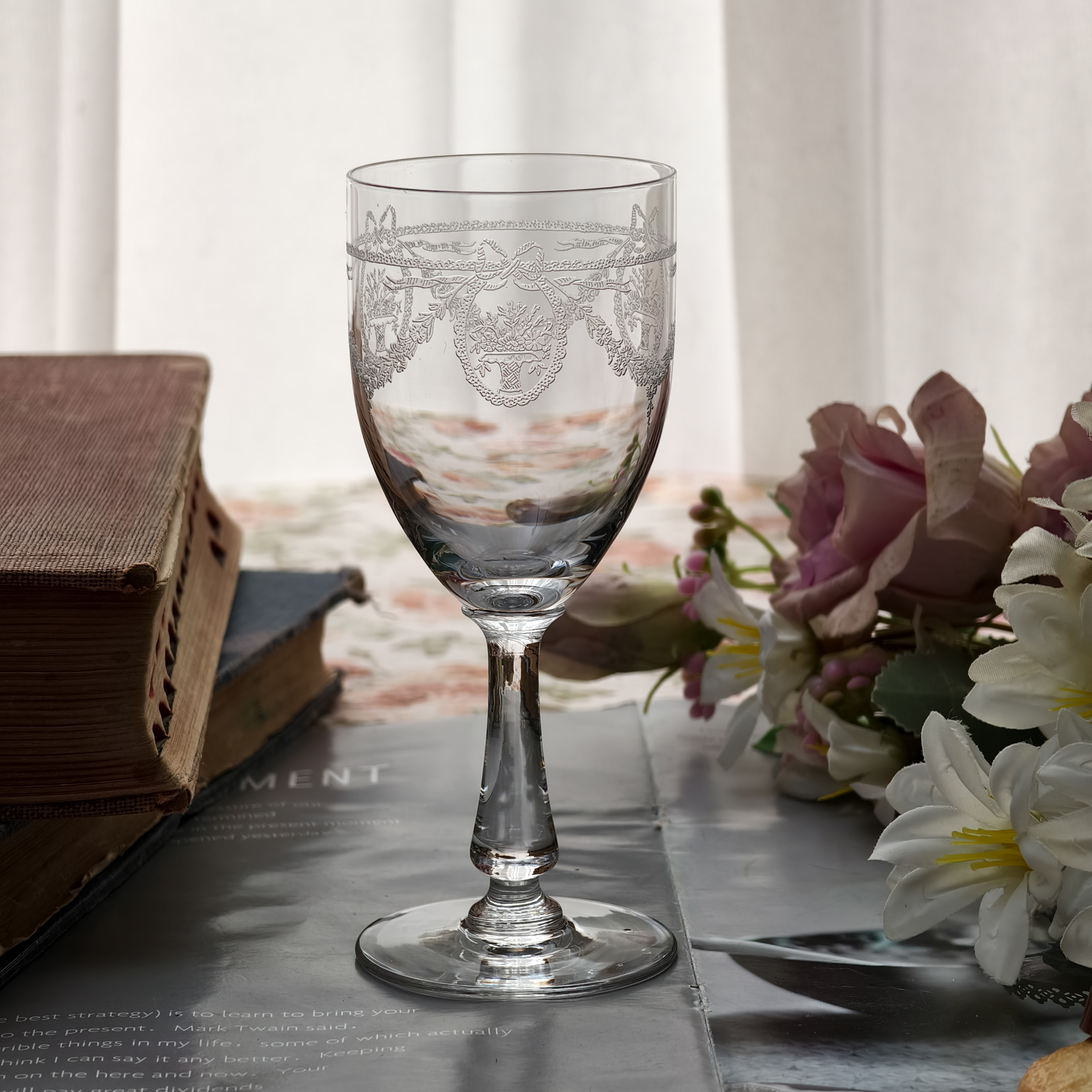 中古欧式高脚杯中古摆件