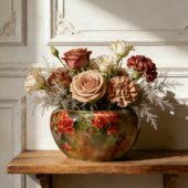 花盆ins田园风森系高颜值欧式 奢华手绘精致家用陶瓷装 饰中古摆件