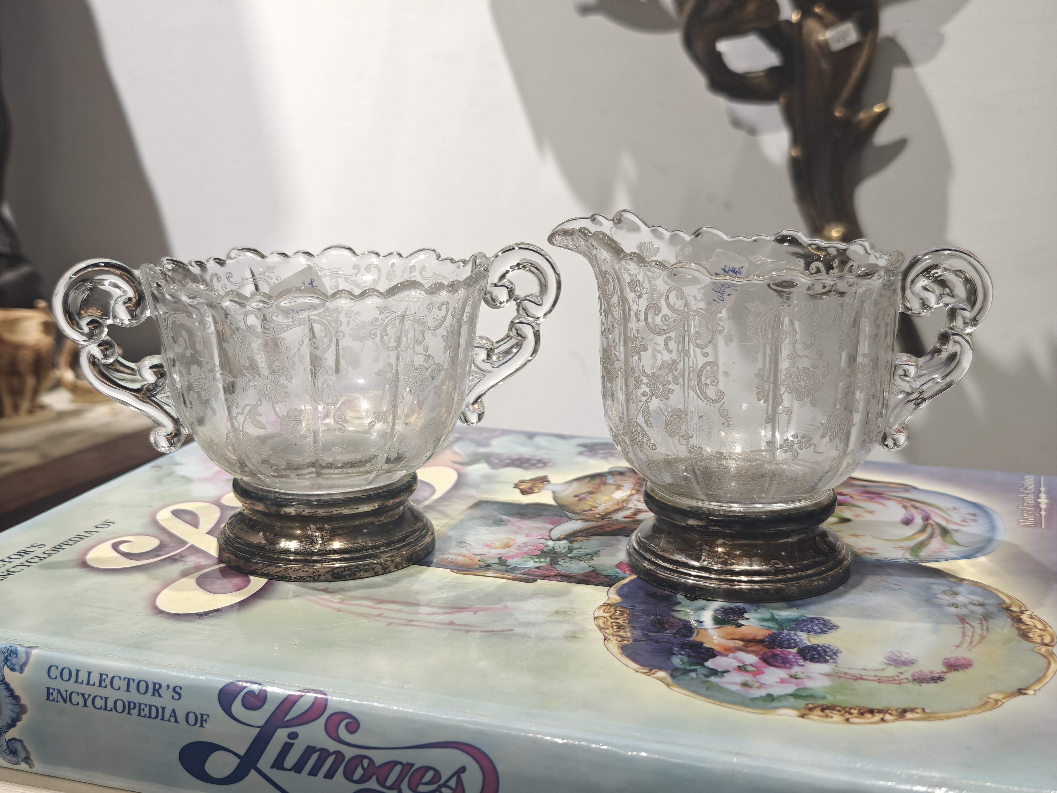 蚀刻925纯银底座糖缸奶壶套装