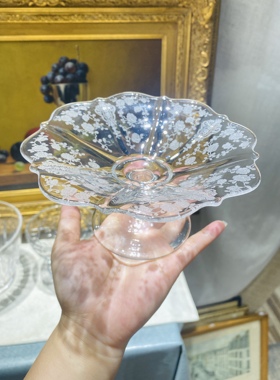 新品 蚀刻小高脚果盘