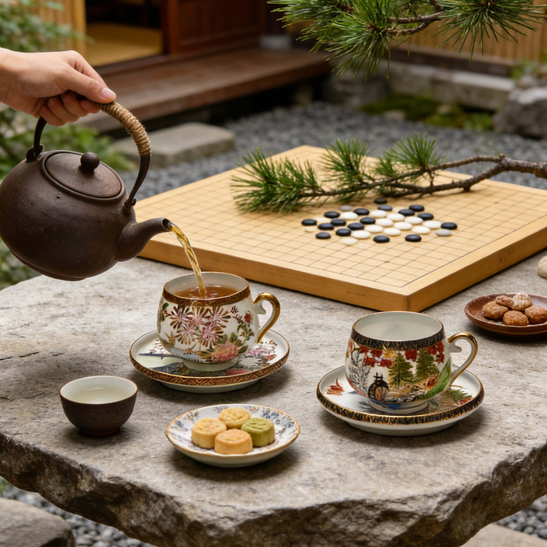 陶瓷咖啡杯ins田园风日本九谷烧手绘自然隐瓷茶杯下午茶中古摆件