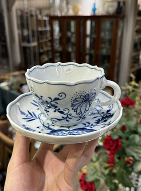 梅森蓝洋葱陶瓷茶杯大号可拍推荐款