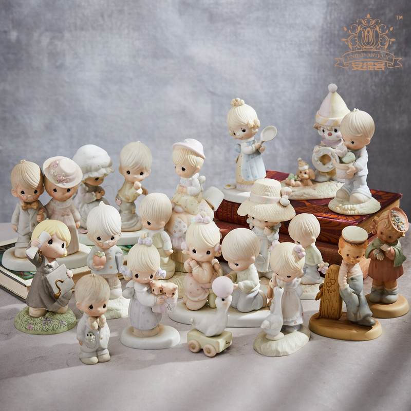 水滴娃娃可爱陶瓷偶ins风小清新手工创意家居欧式小奢华中古摆件