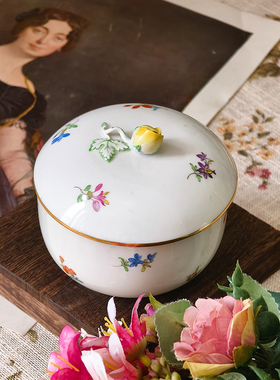 13.5cm花纹手绘糖碗meissen