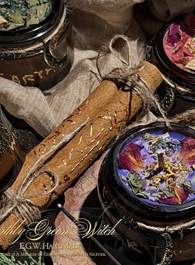 E.G.W原创蜡烛手工绘制烫金款 便携天然大豆蜡祈愿灯