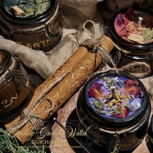 E.G.W原创蜡烛手工绘制烫金款 便携天然大豆蜡祈愿灯