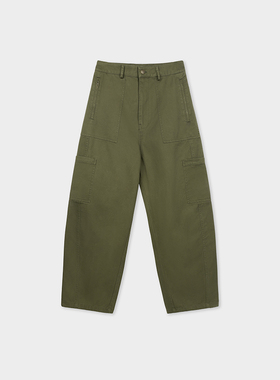 Miss couleur复古高街多口袋军绿色工装裤宽松休闲裤子MC035