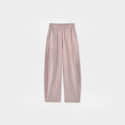 Miss couleur舒柔特高腰阔腿香蕉裤简约舒适纯色休闲裤MC007