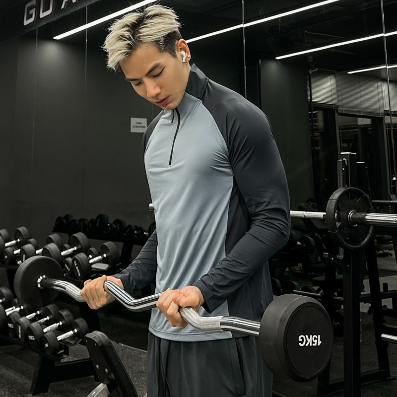 bkcxzice正品专业健身长袖男运动