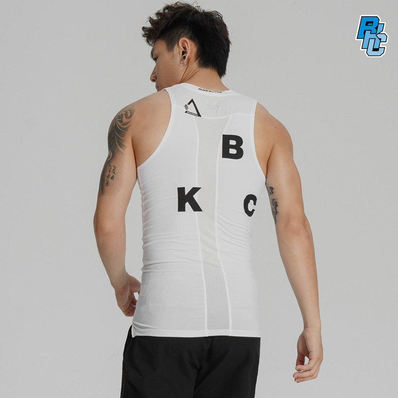 破冰正品窄肩紧身背心男士弹力透气健身训练服速干衣无袖运动球衣