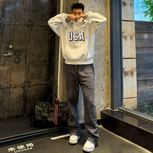 USA梦之队篮球帽衫 加绒加厚保暖连帽运动卫衣健身训练外套 男冬季