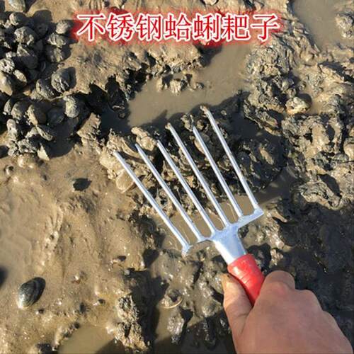 海肠抽泸沽工具农用扒蚬子沙滩赶海耙子挖蛤贝壳枯叶耙锹钩小耙挖