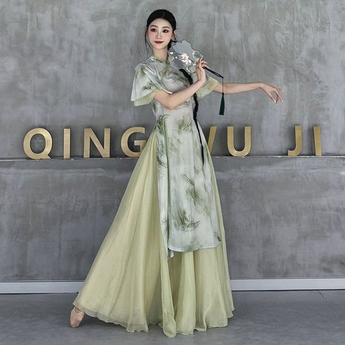 古典舞服女飘逸新中式旗袍