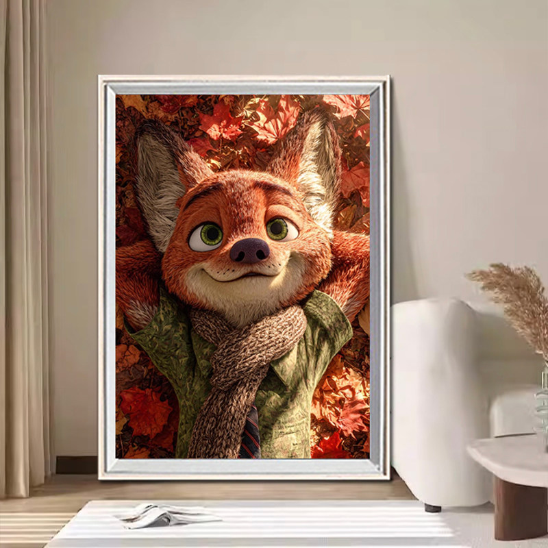 疯狂动物城狐尼克钻石画手工diy贴钻画卡通可爱动漫十字绣装饰画