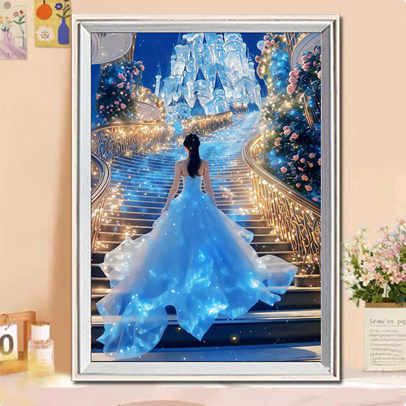 蓝色城堡婚纱5d钻石画结婚DIY手工礼物情侣闺蜜钻石贴画粘贴钻画,居家布艺,钻石绣,淘宝优惠券,粉丝福利购,淘宝优惠卷