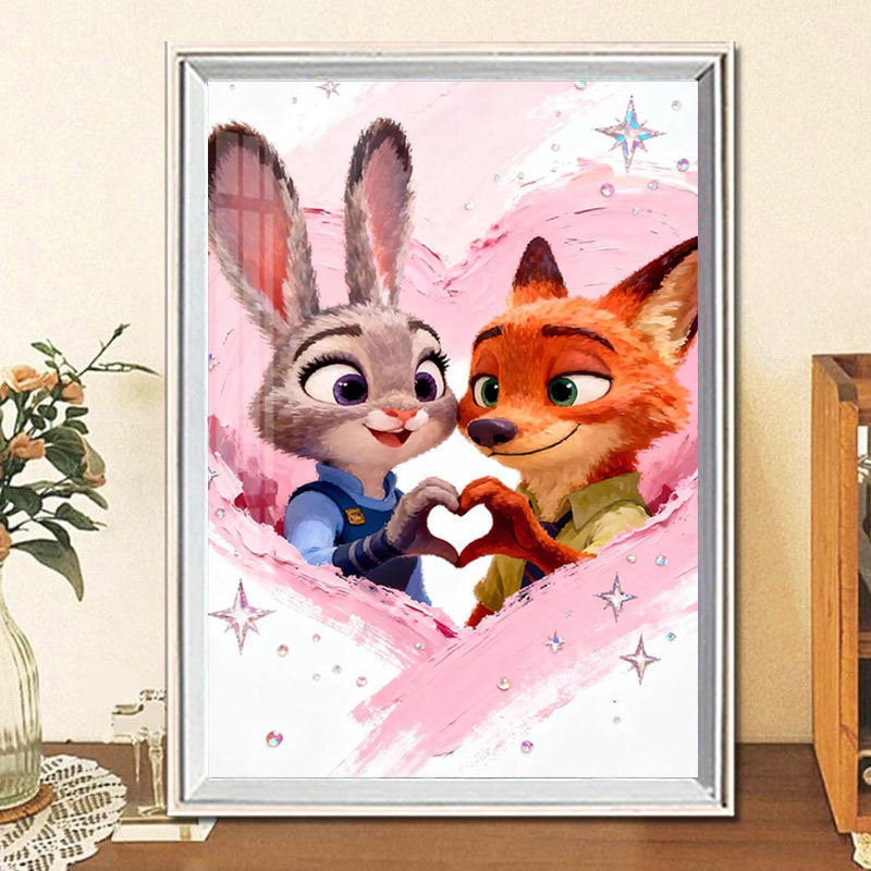 疯狂动物城2钻石画2026新款客厅卡通可爱情侣手工diy粘贴画十字绣