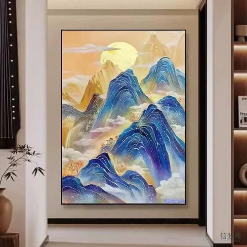 千里江山图带框5d钻石画满钻