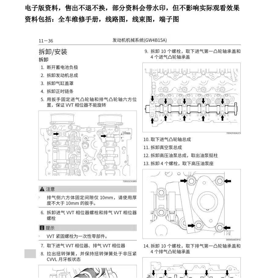 2017-2023年魏派VV5 VV6 VV7 P8 摩卡 玛奇朵 拿铁维修手册电路图