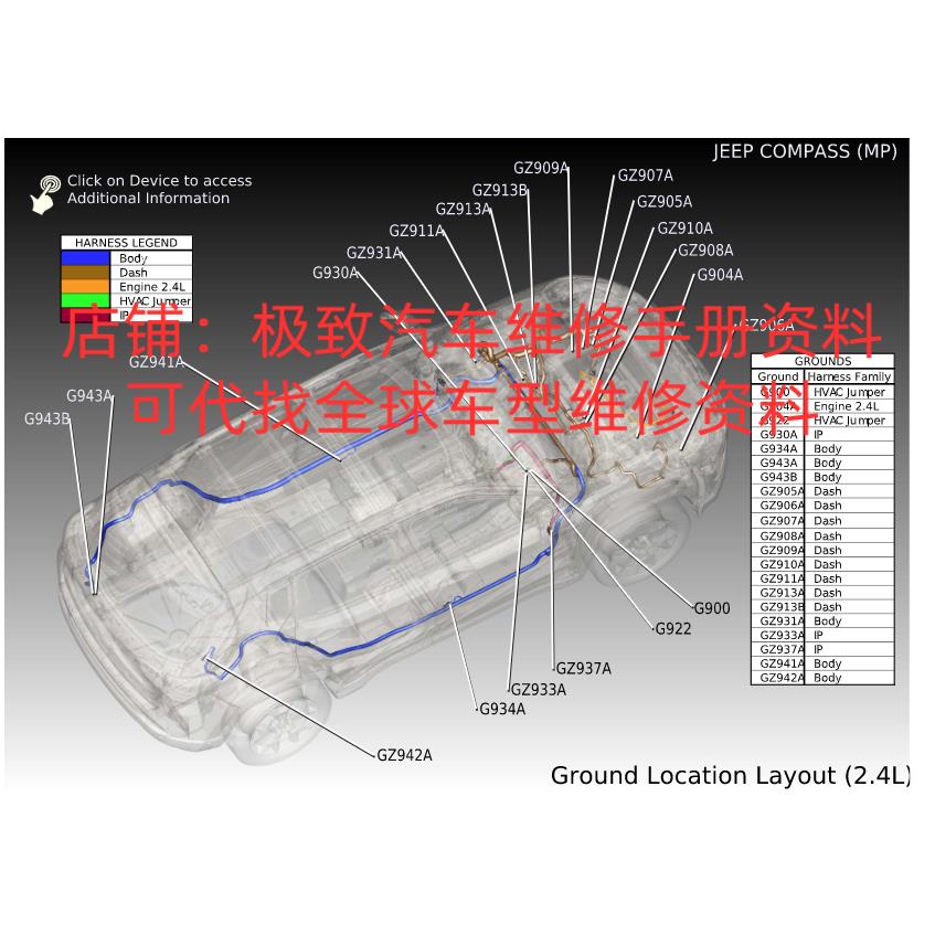 2019年款吉普指南者1.4T 2.4L汽油柴油维修电路图资料原理图接线