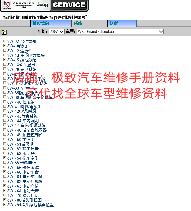 2007-2011年大切维修手册电路图