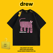 重磅慵懒风纯棉上衣短袖 DREW T恤 潮牌老虎夏季 新品 HUSSRY 美式