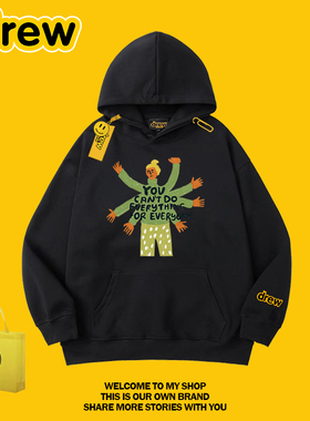 DREW美式潮牌宋佳明星同款连帽卫衣男女情侣百搭宽松百搭帽衫外套