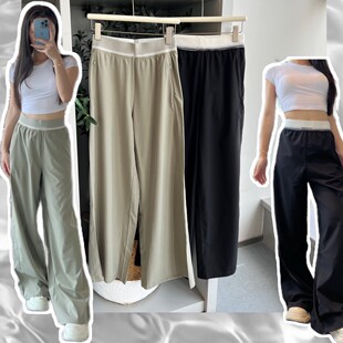 高腰弹力织带速干长裤 运动裤 女裤 户外运动休闲工装 子 春夏季 lu同款