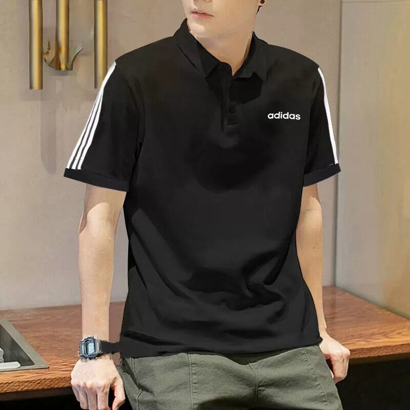 阿迪达斯正品短袖男黑色POLO衫2026夏季款运动服高尔夫T恤 EJ0927