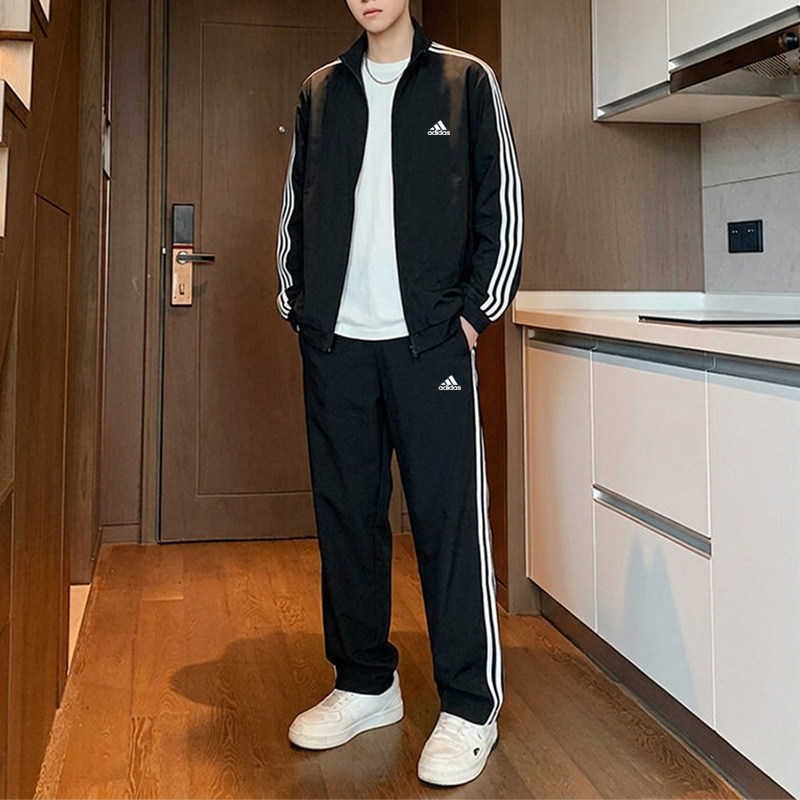 阿迪达斯男春秋三条纹运动套装