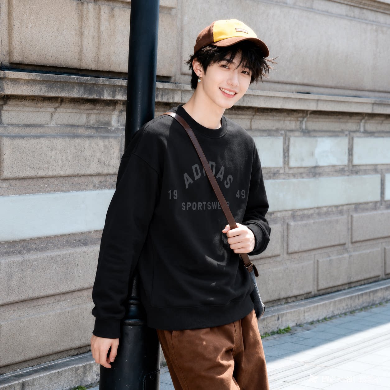 正品Adidas阿迪达斯卫衣男士秋新款长袖打底衫防风休闲运动套头衫