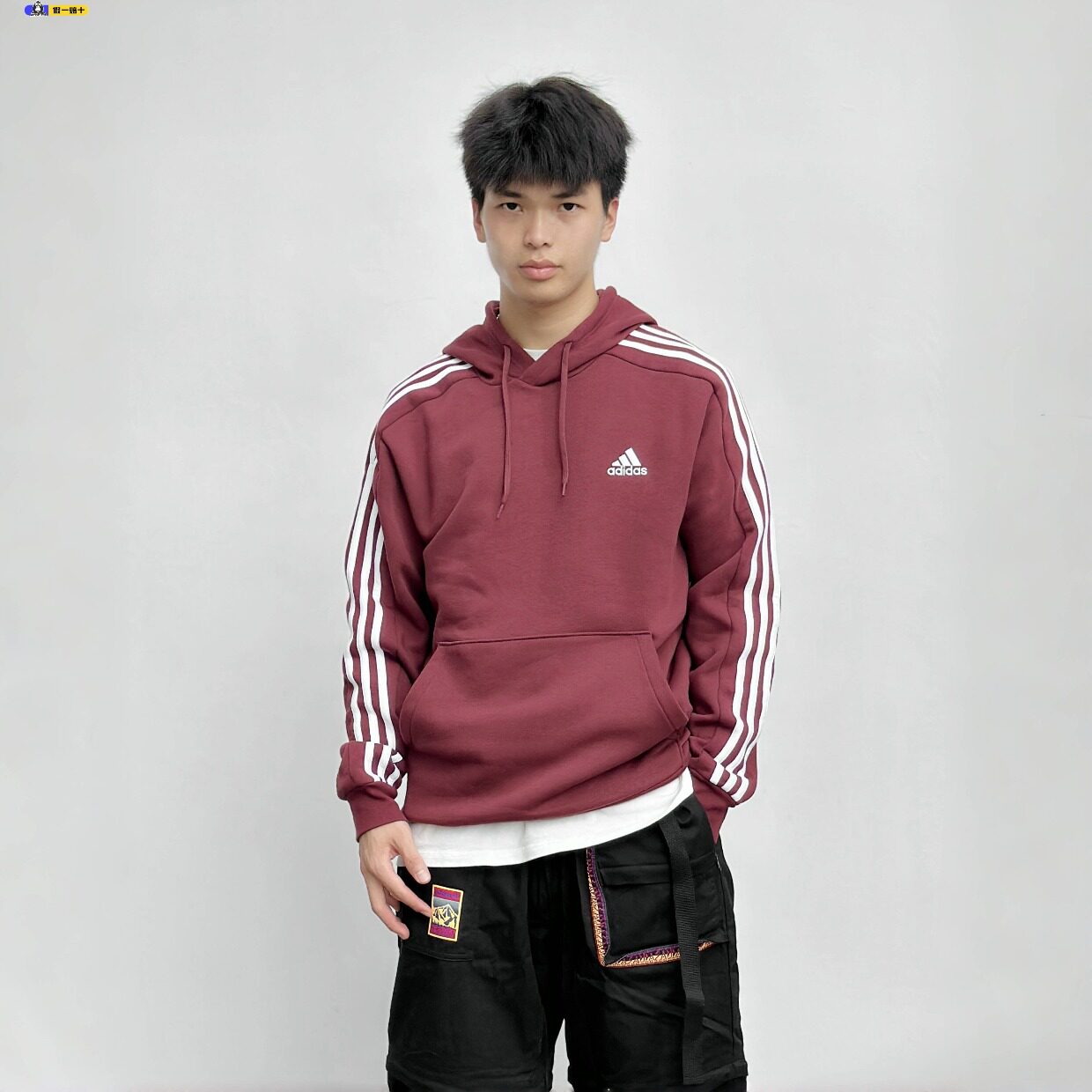 Adidas阿迪达斯正品卫衣男女同款秋季百搭加绒保暖休闲连帽套头衫