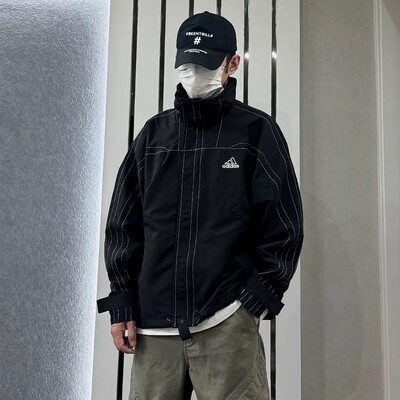 阿迪达斯男防风宽松运动夹克