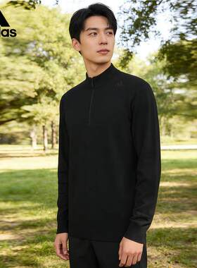 阿迪达斯正品卫衣男士2025款adidas立领休闲针织保暖套头衫JL9349
