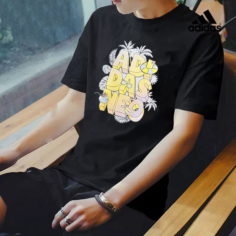 Adidas/阿迪达斯--正品neo男女新款印花圆领运动短袖T恤 IP3885