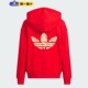 童装 Adidas阿迪达斯三叶草正品 红色新年款 连帽儿童休闲卫衣JM5864