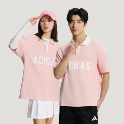 Adidas阿迪达斯正品新款2026夏季情侣宽松短袖撞色POLO衫KW8118