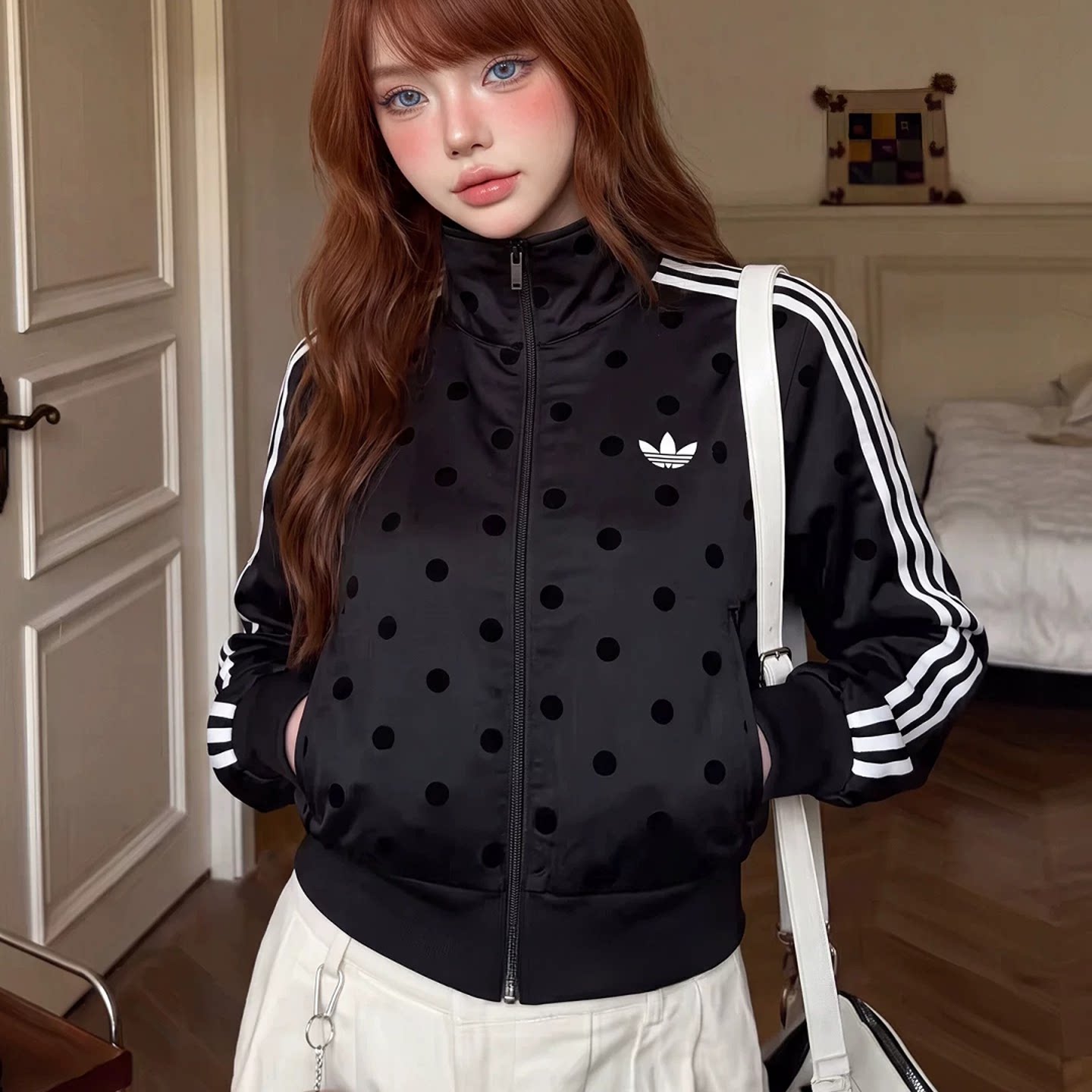 Adidas阿迪达斯三叶草外套女2026秋季新款韩版复古风上衣复古衣服