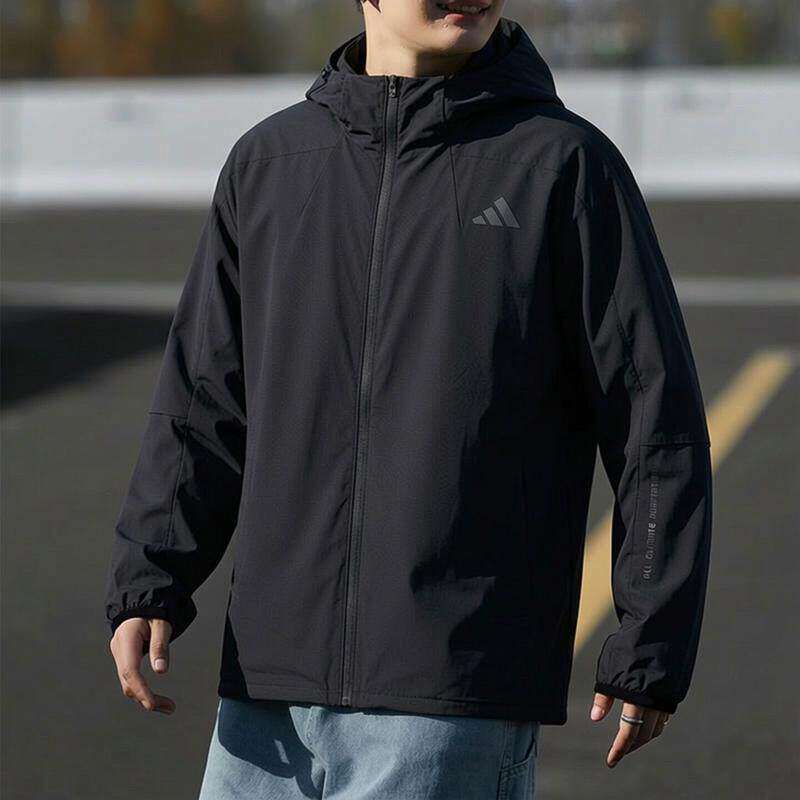 Adidas阿迪达斯防风衣男季新款薄款休闲宽松连帽运动外套男士夹克