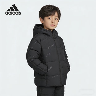 Adidas阿迪达斯大童羽绒服2025新款男女青少年加厚保暖面包服外套
