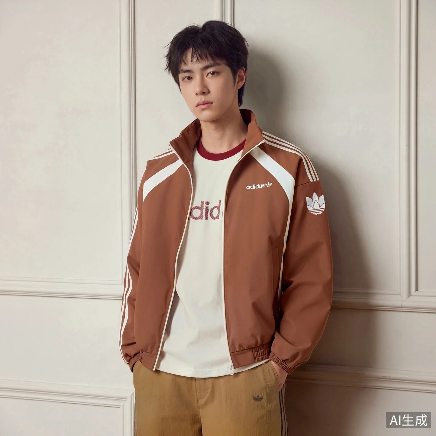 正品Adidas阿迪达斯三叶草男女情侣2026新款休闲立领运动棉服棉袄