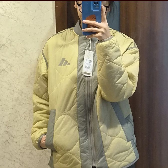 阿迪达斯拉链男常规复古棉服外套