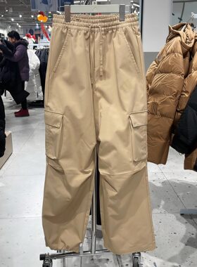 Adidas阿迪达斯男裤2026新款宽松运动工装多口袋伞兵裤长裤KW0680