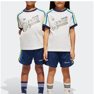 Adidas/阿迪达斯正品三叶草小童运动针织经典宽松户外套装JC5883