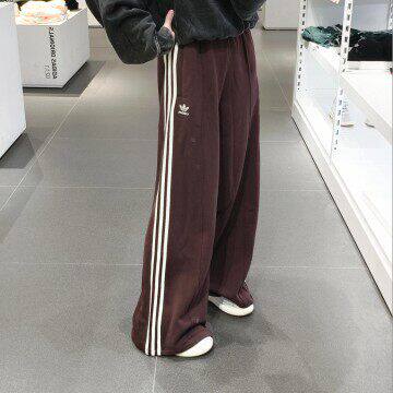 adidas阿迪达斯三叶草运动裤女士新款松紧腰直筒显瘦休闲裤JX2806